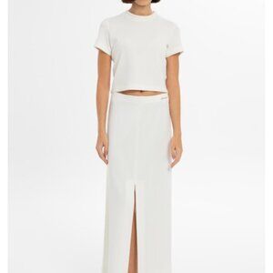 Sport Slit Ecru Long Skirt